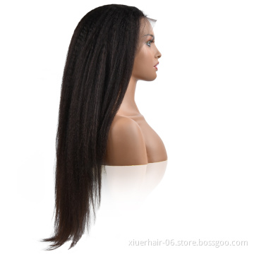 150% 180% Wholesale Braided Straight Lace Front For Black Women Perruque Full Lace Cheap Human Wigs 100% Human Hair
